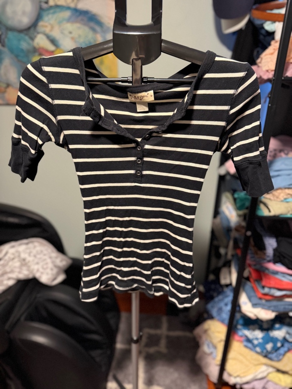 Y2K striped Henley medium